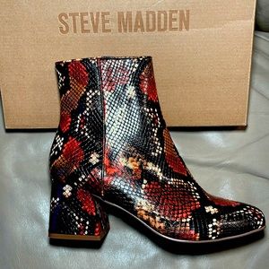 Steve Madden Multi Snake pattern booties.